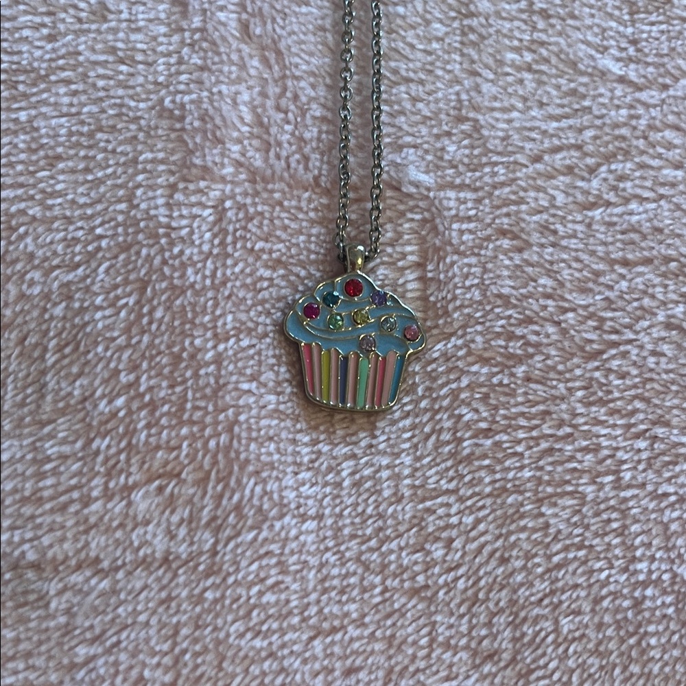 Colorful Cupcake Pendant Necklace